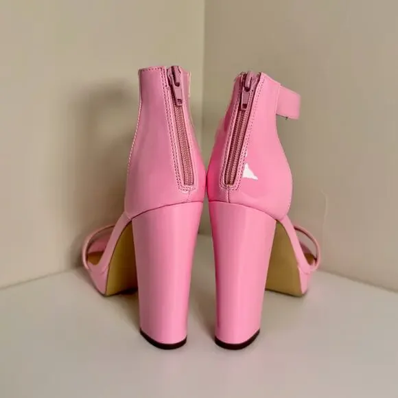Madden Siren Pink Patent Platform Block Heel Sandals Women’s 8.5 Barbiecore - Picture 6 of 16